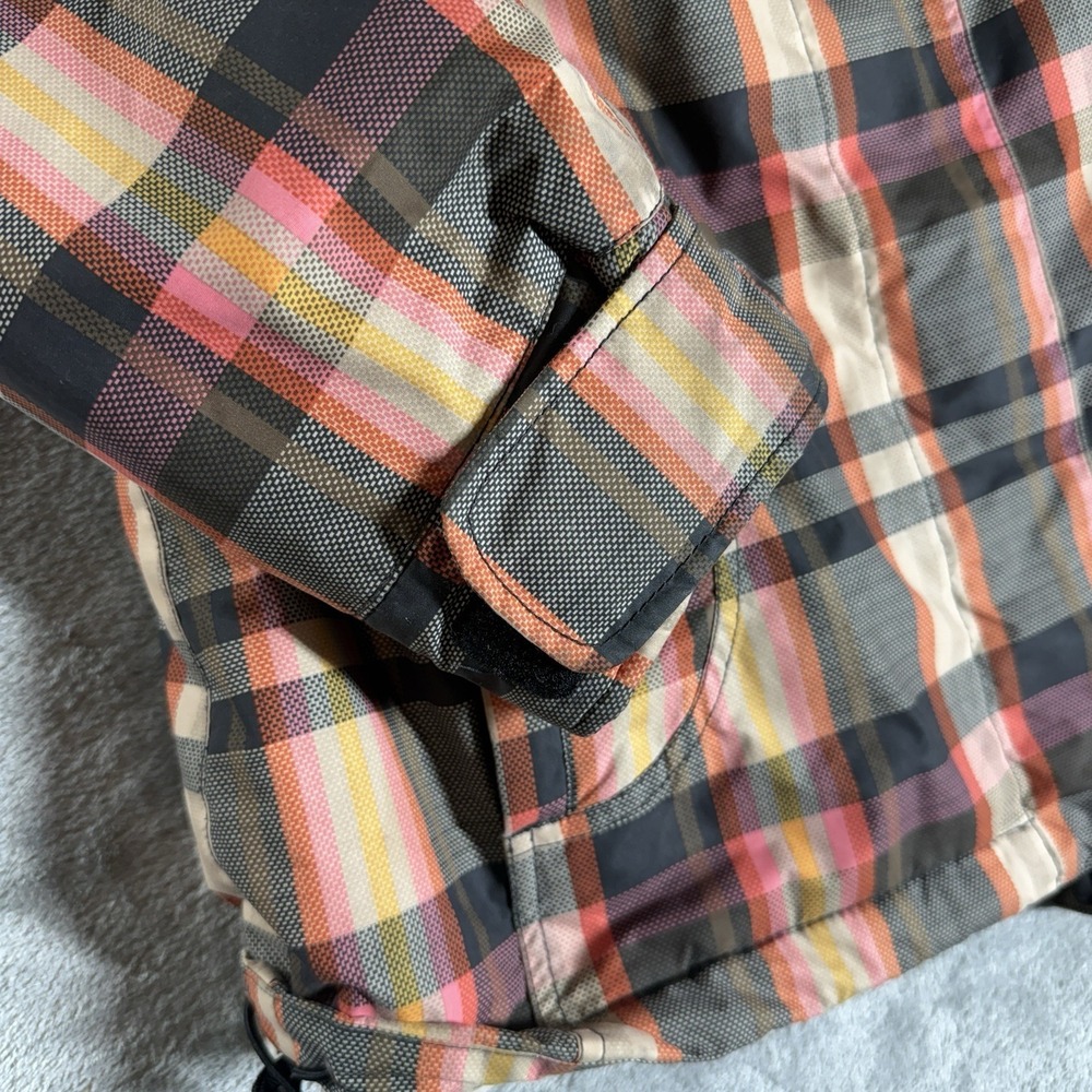 Roxy Women's Coat 5k Size Large Snowboarding White Pink Plaid - Picture 4 of 12
